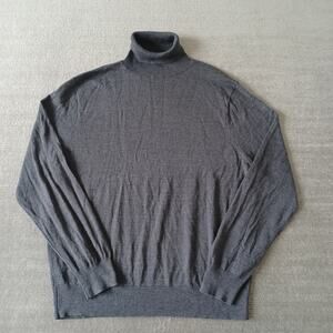 J Crew Sweater Men XL Gray Turtleneck Wool Classic Casual Minimalist Office